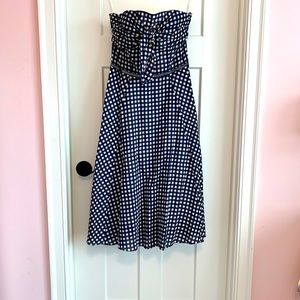 NWT Shoshanna 6P Navy and White Strapless Dress